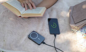 Powerbank EMOS WI 1046, 10 000 mAh, 20 W+Wireless šedá barva
