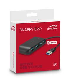 USB Hub Speed Link Snappy Evo, USB 3.0 / 7 x USB 3.0, aktivní černá barva
