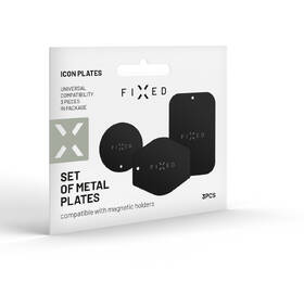 Sada magnetických plíšků FIXED Icon Plates, 3ks černá barva
