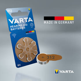Baterie do naslouchadel Varta Hearing Aid Battery 312, blistr 6ks 
