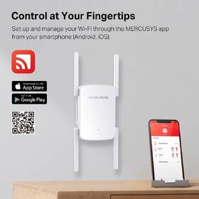 Wi-Fi extender Mercusys ME50G, AC1900 bílá barva
