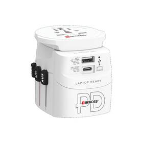 Cestovní adaptér SKROSS pro celý svět, USB/USB-C 45W bílá barva
