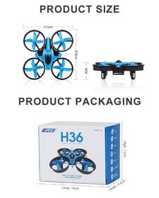 Mini Dron JJR/C H36 2.4G 4 kanálový, 6osý gyroskop šedá barva
