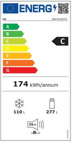 Chladnička s mrazničkou LG GBV5240CPY stříbrná barva
