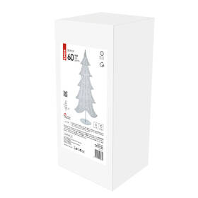 LED dekorace EMOS 60 LED vánoční 3D stromek, 90 cm, vnitřní, studená bílá, časovač 
