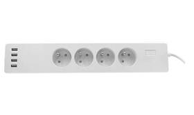 Kabel prodlužovací iQtech SmartLife WT004, Wi-Fi, 4x zásuvka + 4x USB, 1,8m 
