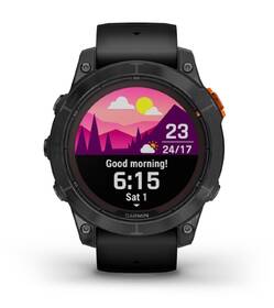Chytré hodinky Garmin fenix 7 Pro Glass Solar - Gray / Black Silicone Band 
