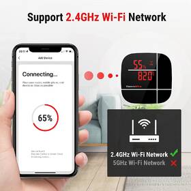 Teploměr ThermoPro TP90 WiFi černá barva
