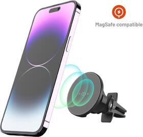 Držák na mobil FIXED MagRound s nabíjením, MagSafe, 15 W černá barva
