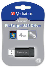 USB Flash Verbatim PinStripe 4GB černá barva
