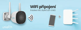 IP kamera Uniarch UHO-B2R-M2F3, Bullet, 2Mpx, 2,8mm, 1080p, Wi-Fi, Mikrofon, IP67 bílá barva
