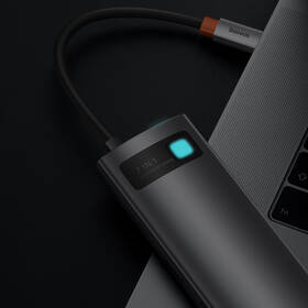  Baseus Metal Gleam Series 7v1 HUB USB-C (USB-C PD 100W, USB-C, 2x USB 3.0, HDMI, SD/TF port) šedá barva
