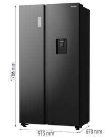 Americká lednice Hisense RS711N4WFE černá barva
