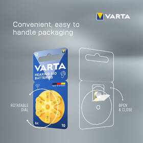 Baterie do naslouchadel Varta Hearing Aid Battery 10, blistr 6ks 
