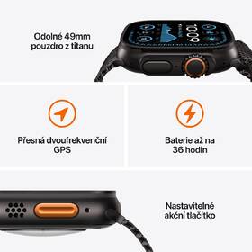 Chytré hodinky Apple GPS + Cellular 49mm pouzdro z přírodního titanu - žlutohnědý alpský tah - M 
