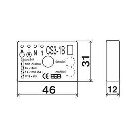 Spínač časový Elektrobock CS3-4M pod vypínač 
