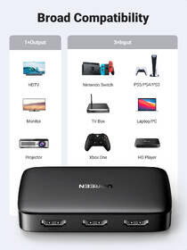 HDMI rozbočovač UGREEN HDMI Switcher 3 In 1 Out  4K@30HZ 
