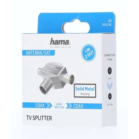 Anténní rozbočovač Hama pro TV, koax zásuvka - 2 koax vidlice 
