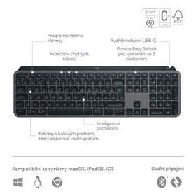 Klávesnice Logitech MX Keys S, US layout - grafitová 
