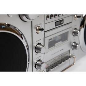 Radiomagnetofon s DAB+/CD GPO Brooklyn stříbrná barva

