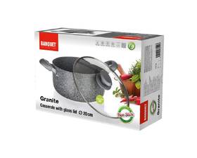 Kastrol s poklicí BANQUET Granite šedá barva
