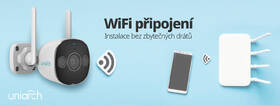 IP kamera Uniarch UHO-B2D-M3F3D, Bullet, 3Mpx, 1296p, 2,8mm, Wi-Fi, Mikrofon, IP67 bílá barva
