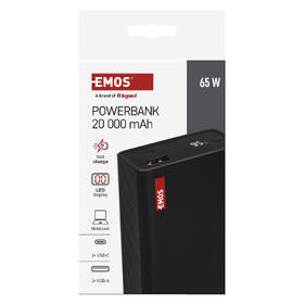 Powerbank EMOS NTBF20, 20000 mAh, 65W černá barva
