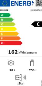 Chladnička s mrazničkou Hisense RB440N4AWC bílá barva
