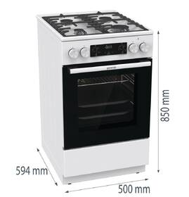 Kombinovaný sporák Gorenje GKS5C73WF bílá barva
