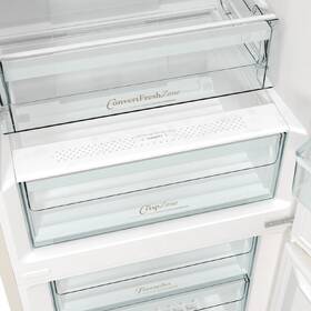 Chladnička s mrazničkou Gorenje NRK6202CLI IonAir béžová barva
