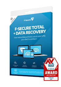 Software F-Secure TOTAL DR - FAMILY, 5 zařízení / 1 rok; Data Recovery 1 zařízení / 1 rok, krabička 
