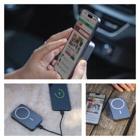 Powerbank EMOS WI 1046, 10 000 mAh, 20 W+Wireless šedá barva
