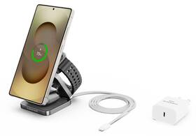 Bezdrátová nabíječka Cubenest SQ312S Pro 3v1, Qi2 pro Samsung šedá barva
