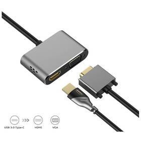 Redukce PLATINET USB-C/HDMI, VGA šedá barva
