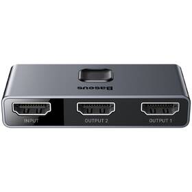HDMI rozbočovač Baseus Matrix HDMI Splitter 2v1/1v2 šedá barva
