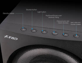 Reproduktory Fenda F&D F770X, 2.1, 76W, RGB, BT5.0, FM rádio, USB, optický vstup, dálkové ovládání 
