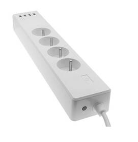 Kabel prodlužovací iQtech SmartLife WT004, Wi-Fi, 4x zásuvka + 4x USB, 1,8m 
