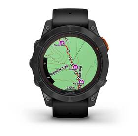 Chytré hodinky Garmin fenix 7 Pro Glass Solar - Gray / Black Silicone Band 
