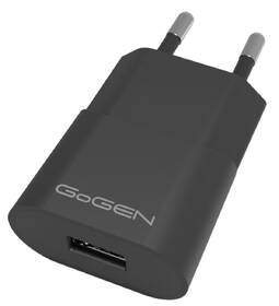Nabíječka do sítě GoGEN ACH 103 CC,1x USB 1A, 5W + USB-C kabel 1m černá barva
