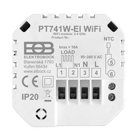 Termostat Elektrobock PT741W-EI Wi-Fi, prostorový bílá barva
