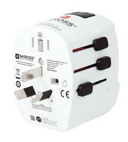 Cestovní adaptér SKROSS univerzální, 2x USB 
