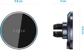Držák na mobil FIXED MagRound s nabíjením, MagSafe, 15 W černá barva
