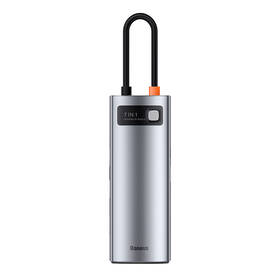  Baseus Metal Gleam Series 7v1 HUB USB-C (USB-C PD 100W, USB-C, 2x USB 3.0, HDMI, SD/TF port) šedá barva
