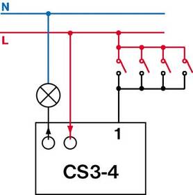 Spínač časový Elektrobock CS3-4 pod vypínač 
