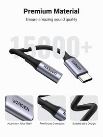 Redukce UGREEN USB-C/ 3.5mm Jack šedá barva
