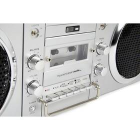 Radiomagnetofon s DAB+/CD GPO Brooklyn stříbrná barva
