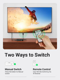 HDMI rozbočovač UGREEN HDMI Switcher 3 In 1 Out  4K@30HZ 
