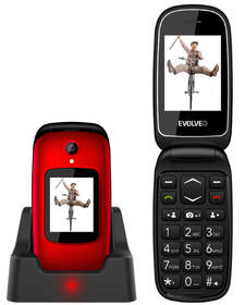Mobilní telefon Evolveo EasyPhone FD červená barva
