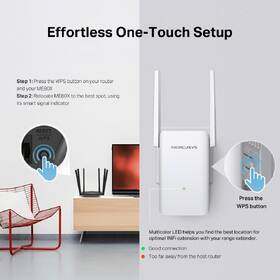 Wi-Fi extender Mercusys ME80X AX3000 bílá barva
