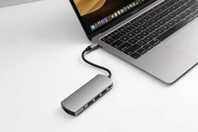 USB Hub FIXED Hliníkový HUB 6IN1 s rozhraním USB-C stříbrná barva
